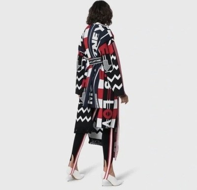 STELLA MCCARTNEY Belted Wool-blend Jacquard Robe In Black $2,450 In Size Small