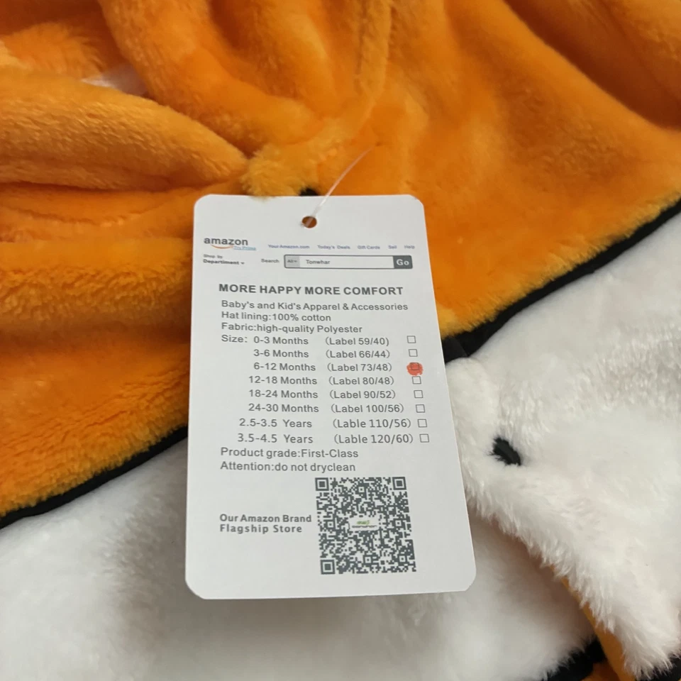 Disfraz de mameluco de felpa suave Tonwhar Nemo para 6-12 meses - Nuevo con etiquetas Foto 3 de 4