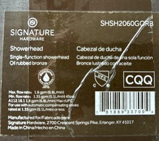 Signature Hardware SHSH2060GORB Vilamonte Shower Head, Oil Rubbed Bronze