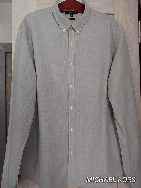 Men Michael Kors Shirt Grey Cotton XXL