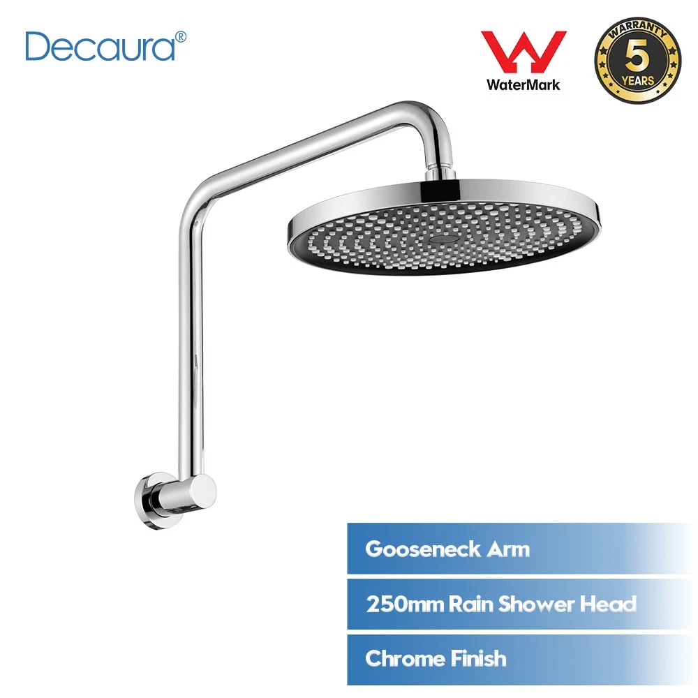Decaura 10" Rain Shower Head Set Chrome Round High Pressure 3-Mode Handheld Set