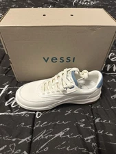 NEW Vessi Women's Courtside Classic Sz 6 Off-White / Tidal Blanc casse / Maree