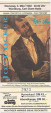 Joe Cocker  In Concert 1992 Würzburg  Ticket / Konzertkarte / Eintrittskarte