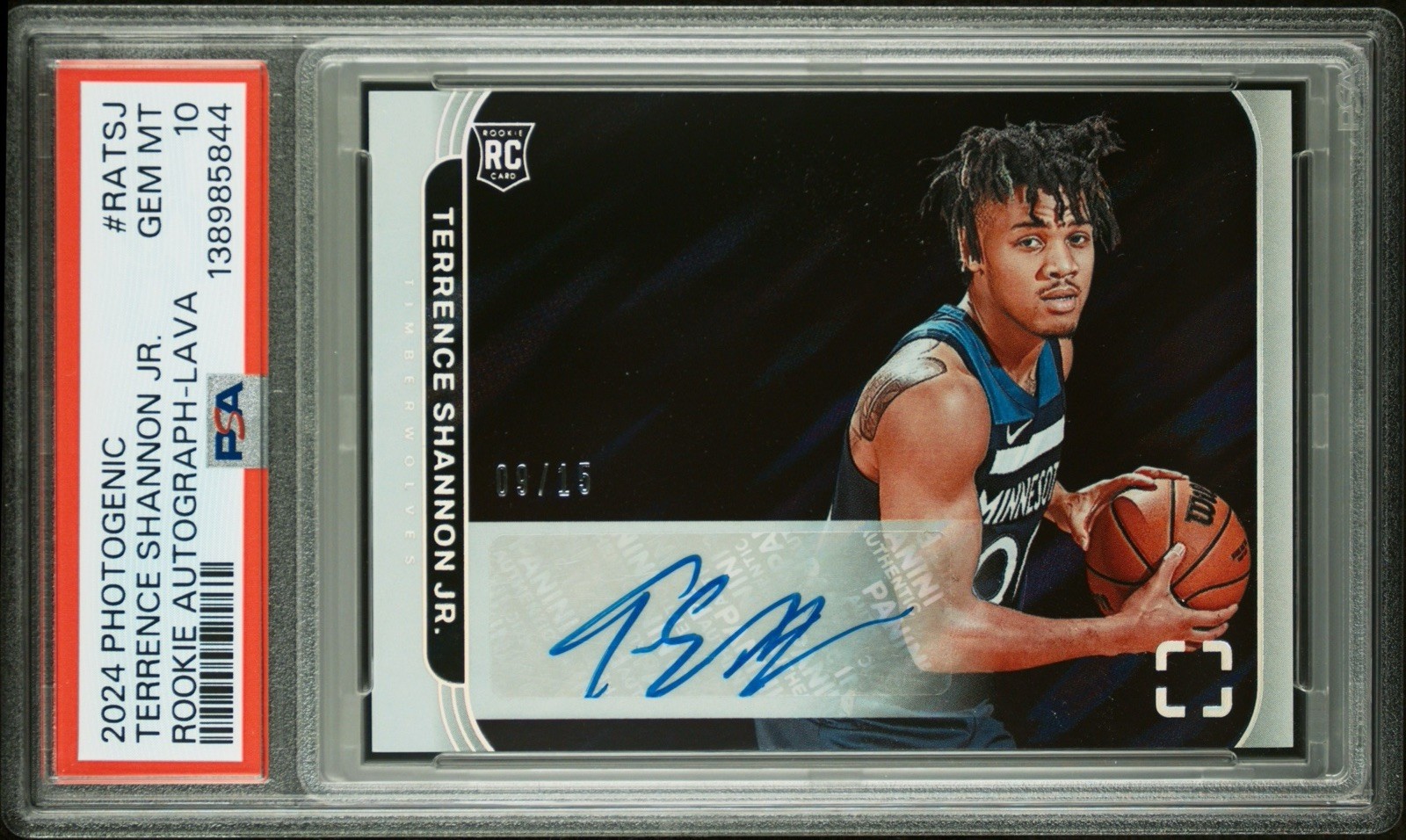 2024-25 Panini Photogenic - Rookie Auto Terrence Shannon Jr. Lava /15 PSA 10
