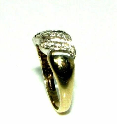 Anello Da Sera In Oro 9 Carati Con Pietra Trasparente Per Donne Taglia N - Immagine 4 di 4