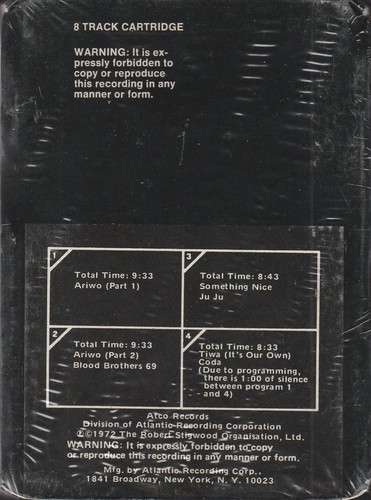 GINGER BAKER: "STRATAVARIOUS" FACTORY SEALED 8 TRACK TAPE 1972 - Imagen 2 de 3
