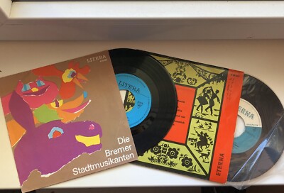   2x DDR Single 7  Die Bremer Stadtmusikanten Litera + Eterna Dr Vugelbeerbaam