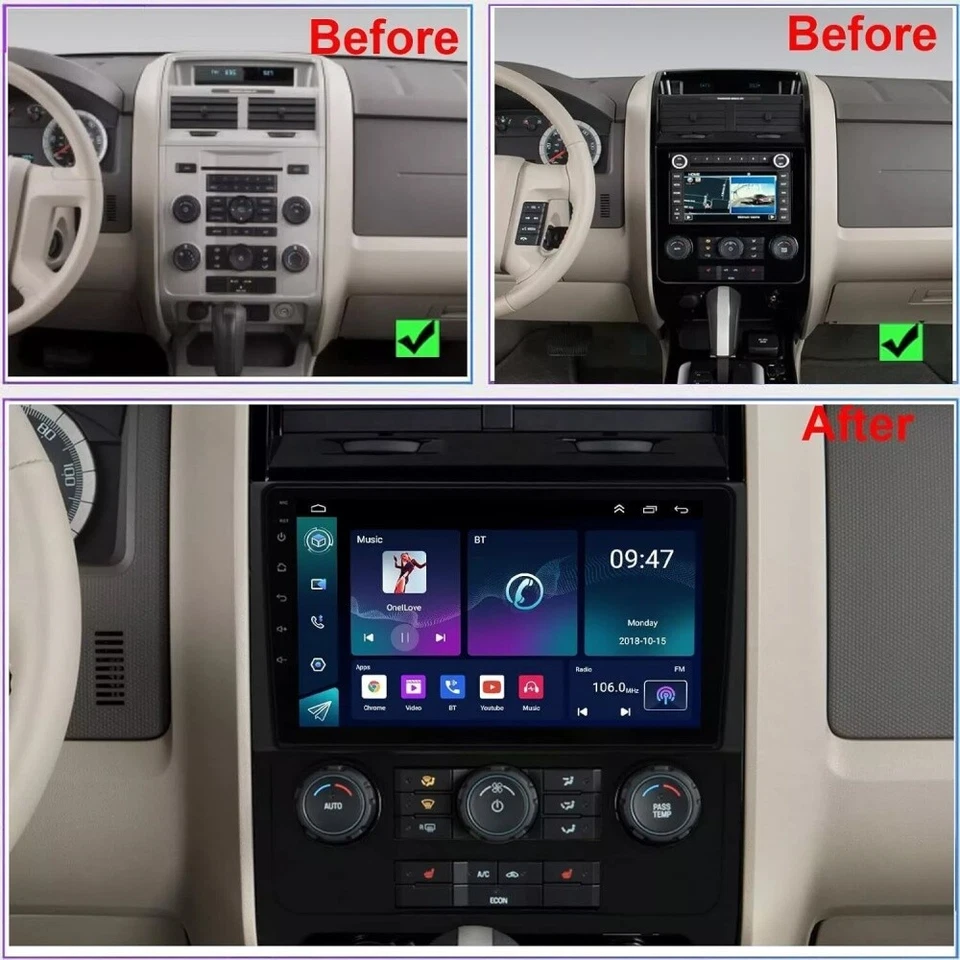 FOR FORD ESCAPE 2007-2012 ANDROID AUTO APPLE CARPLAY CAR STEREO GPS NAVI RADIO - Изображение 2 из 4