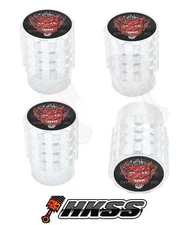 4 Aluminum Tire Air Valve Stem Caps Car Truck Bike Silver - RED DEVIL 1%er OS9