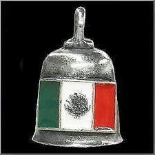 Pewter Gremlin Bell Mexican Flag Mexico Motorcycle Riding Made in the USA
