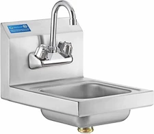 Heavy Duty Commercial Wall Mount Wash Basin Hand Sink 16"x12"