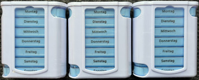 3x Medikamentenbox TOWER 28 Fächer 7 Tage Pillendose Tablettenbox Pillenbox Box