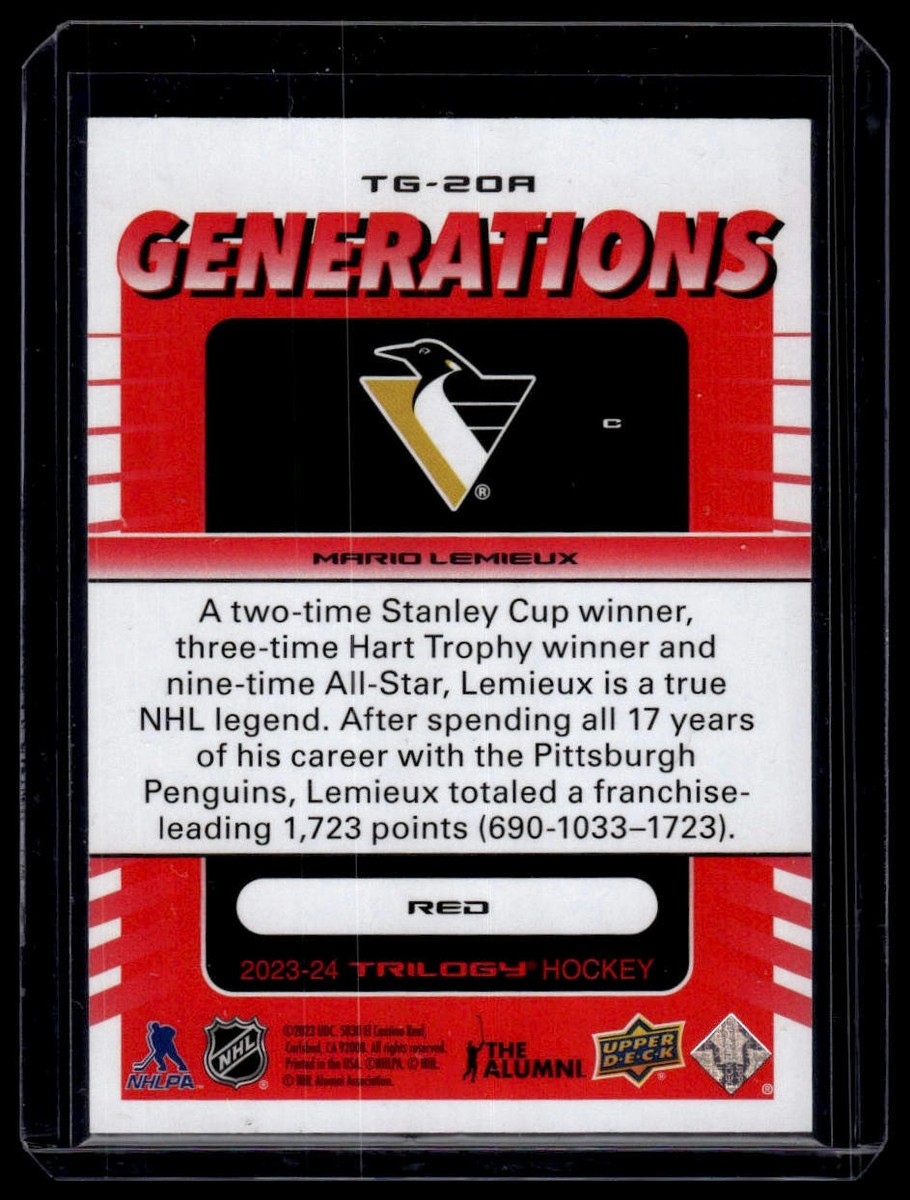 UNION ビンディング TRILOGY WARM GARY M 2023-24 Upper Deck Trilogy #TG-20A Mario Lemieux Generations Red