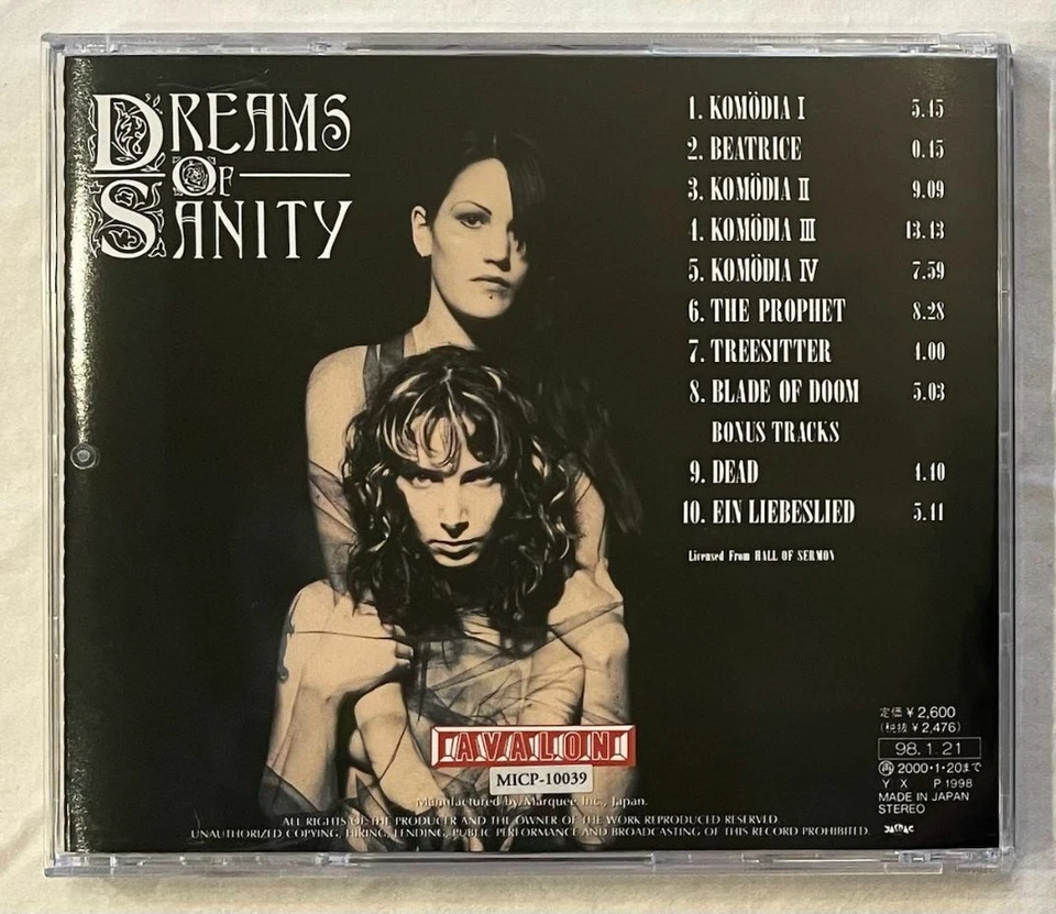 Dreams Of Sanity - Komodia + 2 Bonus (Japan CD w/OBI) Lacuna Coil - Therion Foto 2 de 3