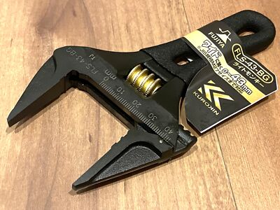 Fujiya Light Short Adjustable Wrench Black Gold Grip FLS-43-BG Max