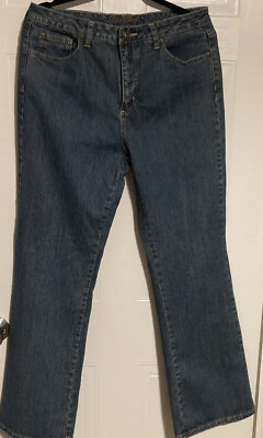 ST. JOHN'S BAY Jeans Womens Size 14 Secretly Slender Blue Boot Cut HiRse Stretch