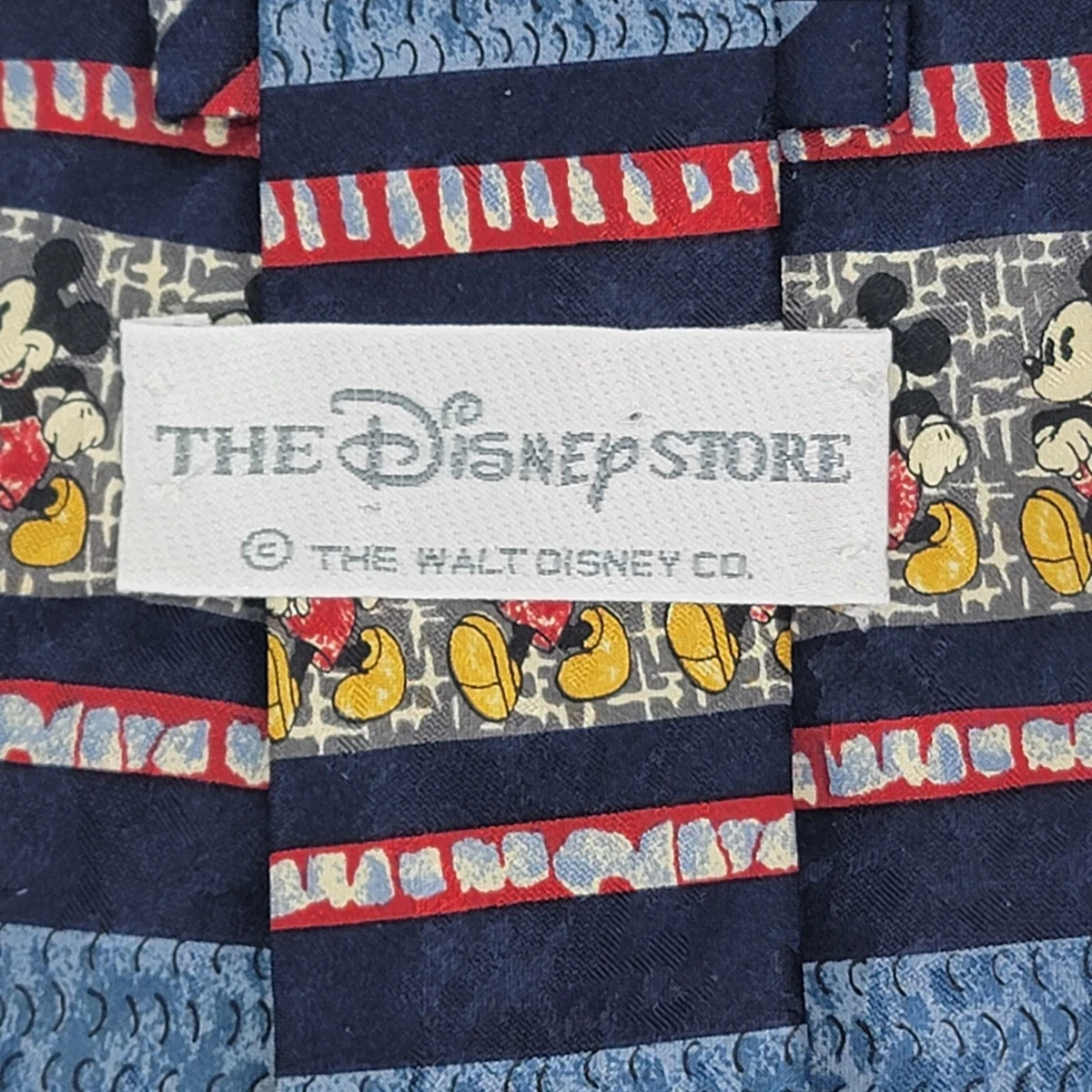 Mickey Mouse Tie Disney Store Blue All Over Print Silk Necktie Classic Novelty