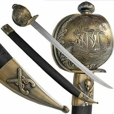 28" Metal Pirate Sword Festival Renaissance Faire 440 Stainless Steel Blade