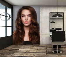3D Curls A090 Hair Cut Salon Shop Wallpaper Wall Mural Removable Self-adhesive