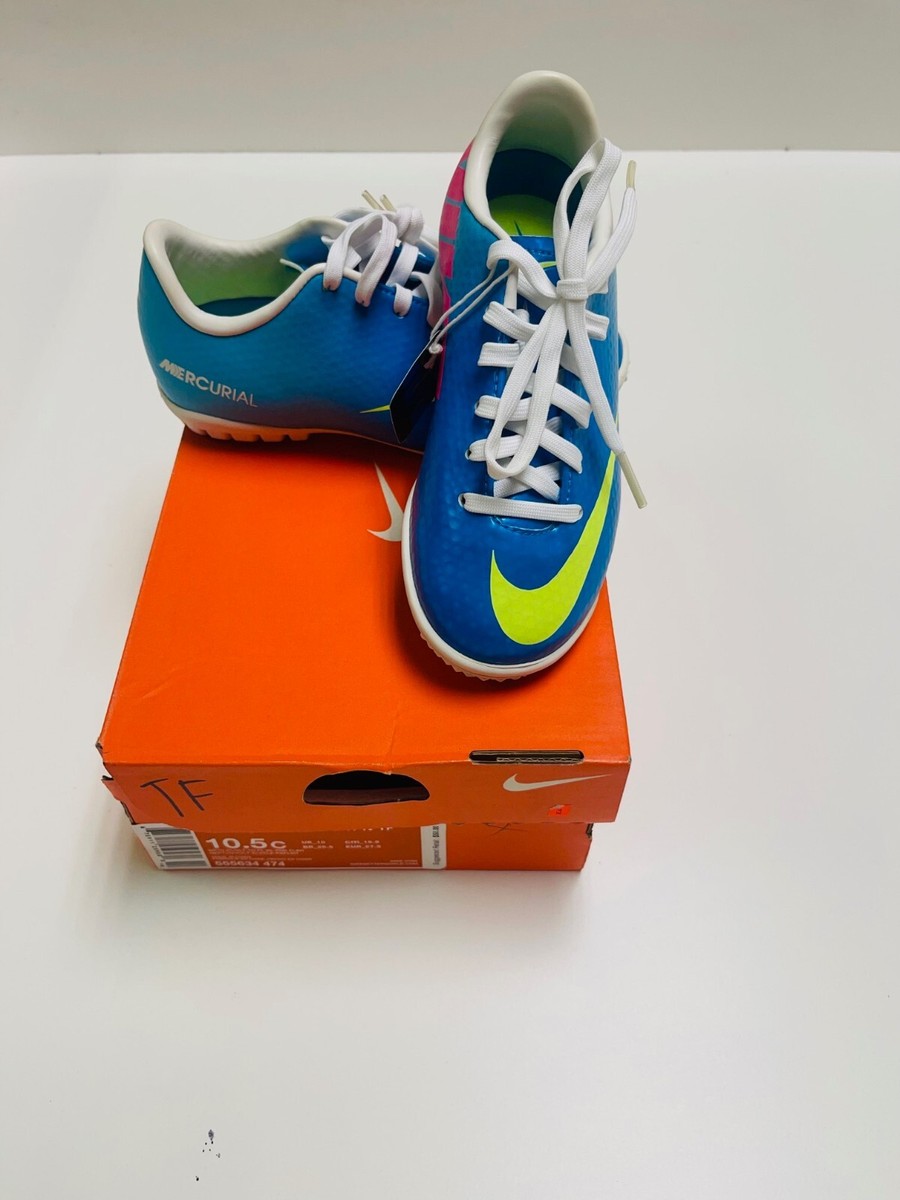 Nike Jr Mercurial Victory IV Turf Kids Soccer Shoes Blue-Pink | eBay