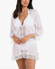 La Blanca Women's Tunic Swimsuit Cover Up White Size L 6279