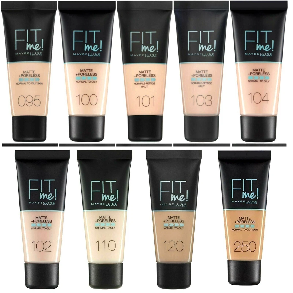 MAYBELLINE Fit Me Matte Poreless Normal to Oily Skin Foundation 30ml NEW