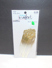Brown Gold Glitter Fancy Craft Feathers 6 Pack