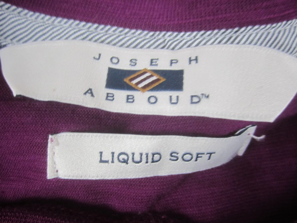 Camisa Joseph Abboud Para Hombres Mediana Púrpura Líquida Suave Cuello Redondo Informal Manga Corta Foto 3 de 4