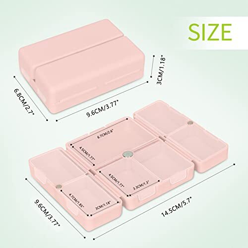 Foldable Magnetic Pill Organizer Case 7 Day Travel Pill Box