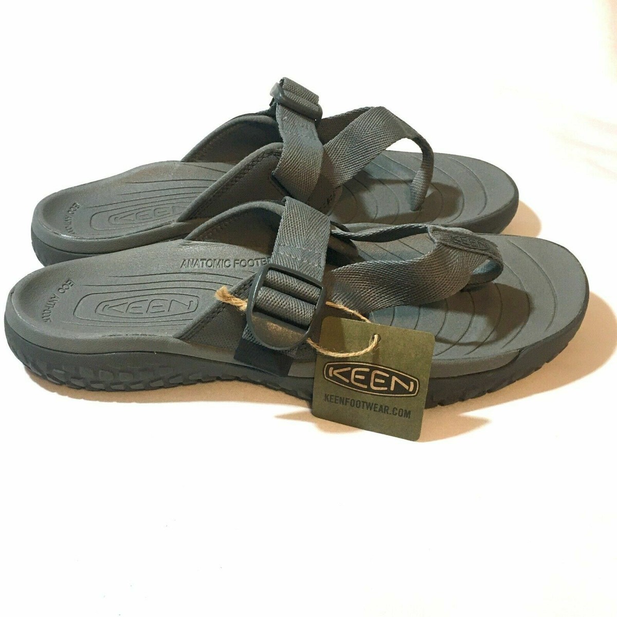 Keen SOLR Toe Post Flip Flops Sandals Steel Grey Magnet Men's Size - Main Image