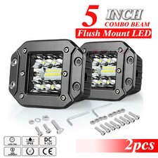 2x 5flush Mount Led Cube Pods Light Backup Reverse Front Rear Bumper Fog Lights