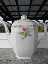 CAFETIERE à Pans Coupés Porcelaine EPIAG Décor FLEURS