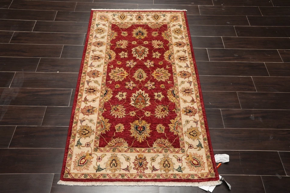 3' x 5' Hand Knotted 100% Wool Agra Traditional Oriental Area Rug Rusty Red 3x5 - Image 3 of 4