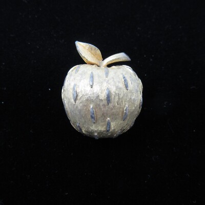 Napier Apple Brooch Scatter Pin Gold Tone MCM Jewelry Eugene Bertolli