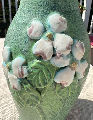Jemerick Steve Frederick Art Pottery Dogwood Floral Flowers Vase 8-3/4" - Picture 7 of 7