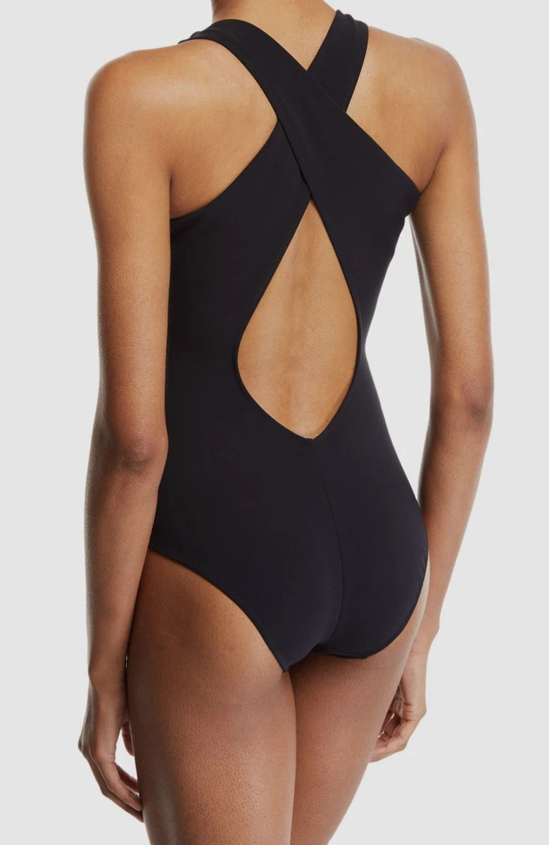 347 Chiara Boni Womens Black Claudy Open Back 1 Piece Swimwear