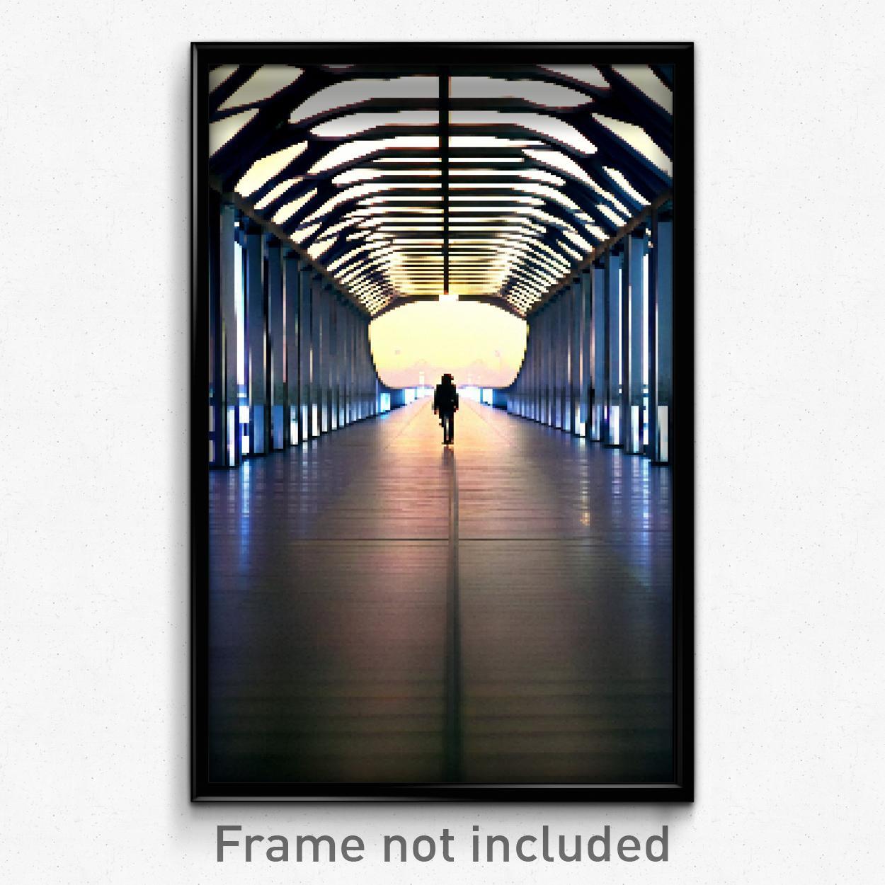 Pixel Art Poster - Infinite Walkway (8 Bit Psychedelic Trippy Video Game Print)