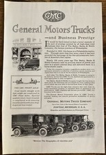 2 Vintage 1919 General Motors Trucks Print Ads