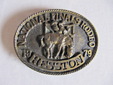 Hesston National Finals Rodeo Belt Buckle 1979 Cowboy Bronc Horse Vintage NFR