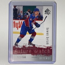 Bowen Byram 2020-21 SP Authentic RC #RFW-6 Retro Future Watch /500 Avalanche