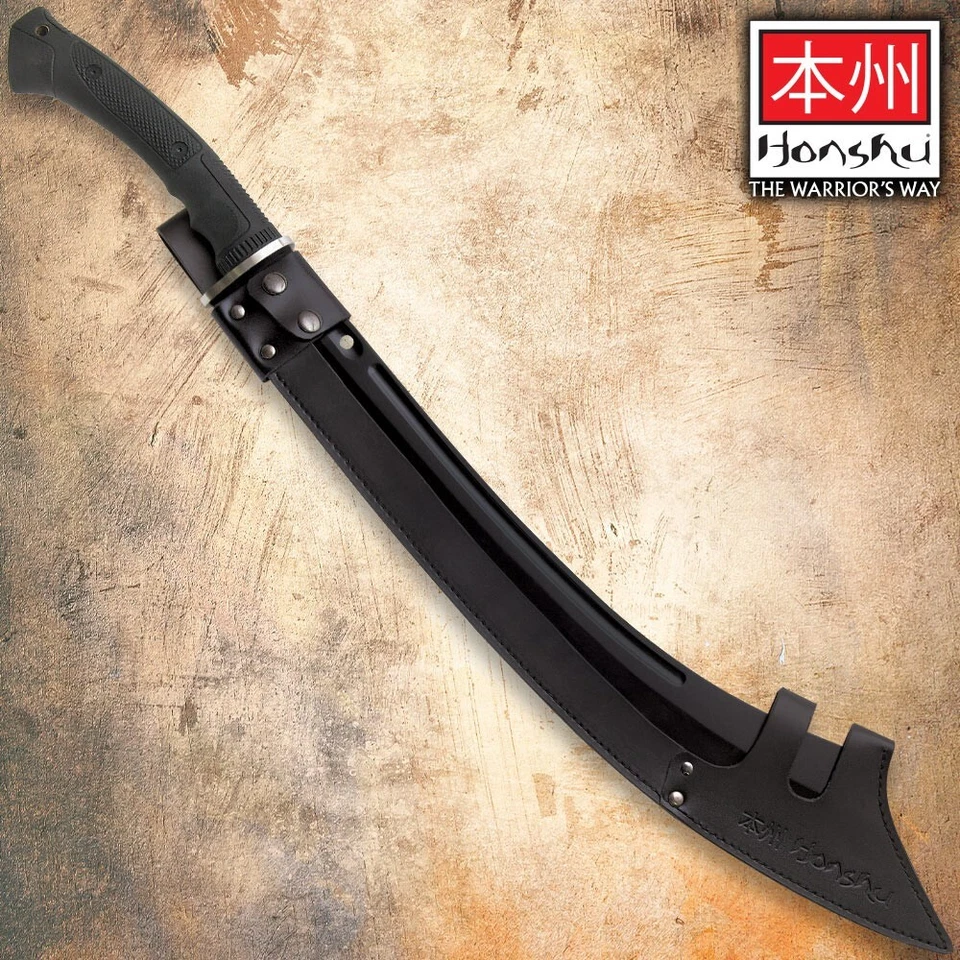 "Espada de guerra negra Honshu con funda | Hoja de acero de alto carbono 1065 | 30"" en general" Foto 4 de 4