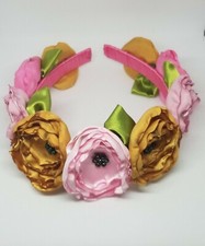 First Communion, Wedding, etc, handmade headband With Flowers rose color