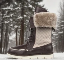 Suberlamb Women's Altai Tumbled Lace-Up Boot - SHERPA- ALTAI19-605 sz 8