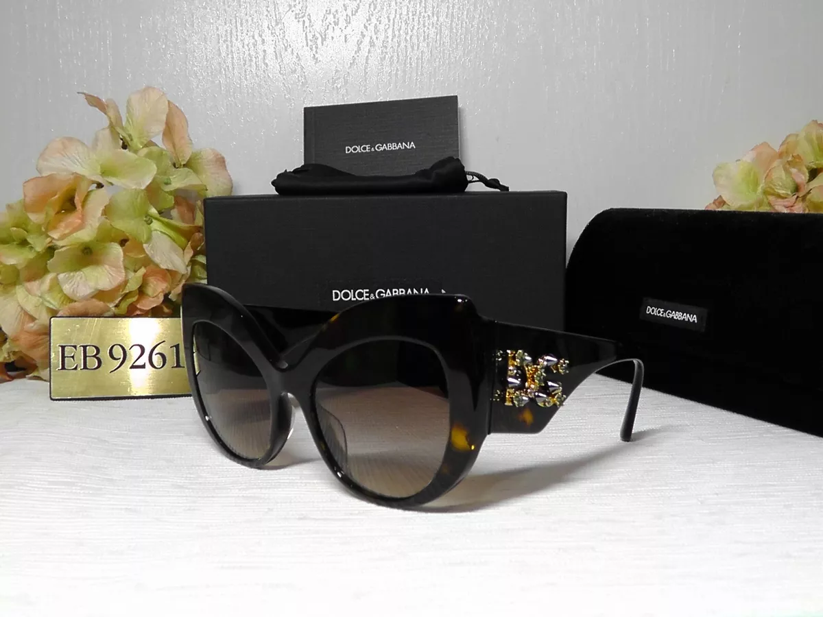 DOLCE GABBANA DG4321F Jeweled Cat Eye Brown Havana Frame