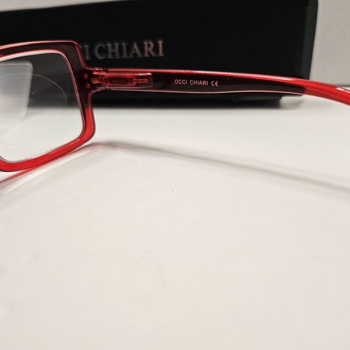 Occi Chiari Red Square Reading Glasses +2.50 With Case & Accessories - Picture 7 of 9