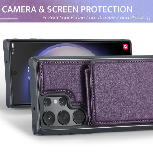 For Samsung Galaxy S23 Ultra S22 S21 Plus RFID Blocking Leather Wallet Card Case - Picture 42 of 79