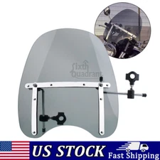 17"×15" Smoked Windshield Windscreen For Harley Heritage Classic Softail Dyna