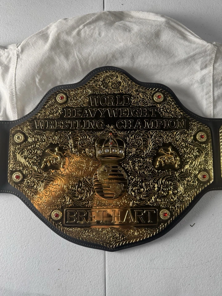 Réplica de cinturón vintage 1999 WCW “Bret Hart” con bolsa WWE WWF FIGURAS TOY COMPANY Foto 2 de 4