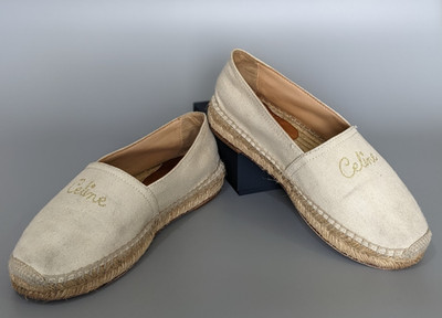 CELINE Paris Womens Espadrilles in Ivory Size 39 EU/9 US/6 UK