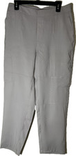 Chicos Stretch Pull On Pants NWOT Front Zipper Pockets Beige 1R US 8-10  2056